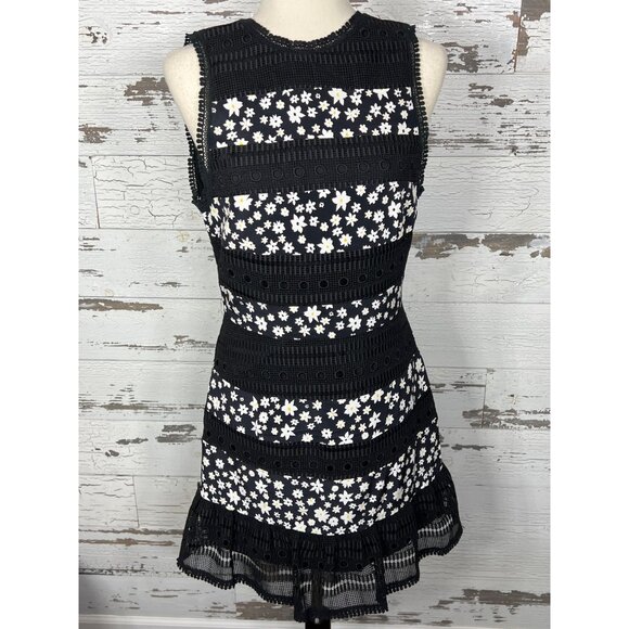 N/NICHOLAS Daisy Lace Silk Sleeveless Dress Black Sz 6 US NWOT - Picture 1 of 6